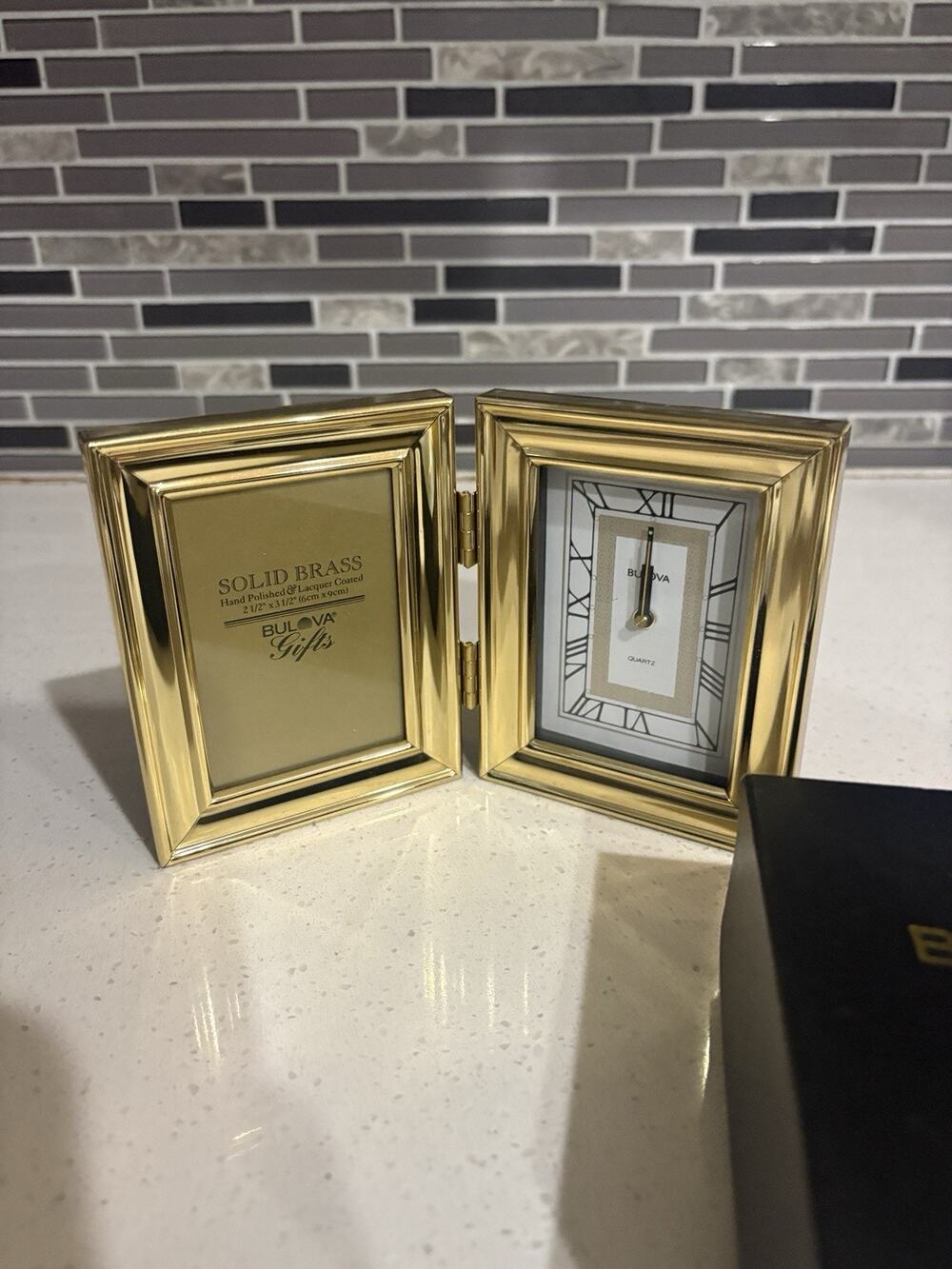 Vintage Bulova Desk Clock Solid Brass Brand New w/Box~ Rare Antique